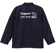 Load image into Gallery viewer, 2%ER Coach with back bore JKT Support your local logo Black