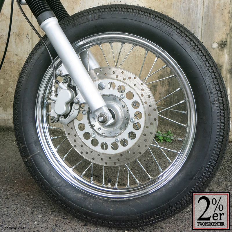 ken17出品YAMAHA SR400前輪分 Front 19inch kit for SR400 `01- with disc brakes