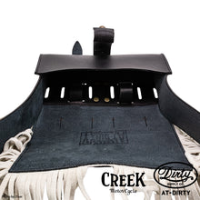 Load image into Gallery viewer, 2%ER Bespoke Leather Tool Bag Black/White Fringe CREEK MOTORCYCLE x AT-DIRTY