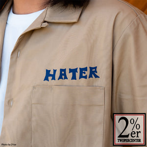 2%ER x BADPSYCHOHEAD HATER Work Shirt Beige