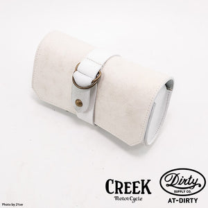 CREEK MOTORCYCLE x AT-DIRTY Leather Plain Tool Bag Ivory