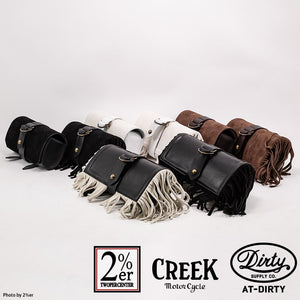 CREEK MOTORCYCLE x AT-DIRTY Leather Plain Tool Bag Ivory