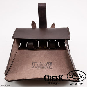 CREEK MOTORCYCLE x AT-DIRTY Leather Plain Tool Bag Brown