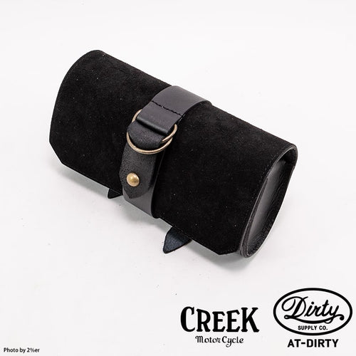 CREEK MOTORCYCLE x AT-DIRTY Leather Plain Tool Bag Black