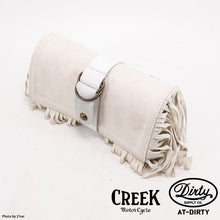 Load image into Gallery viewer, CREEK MOTORCYCLE x AT-DIRTY Leather Fringe Tool Bag Ivory