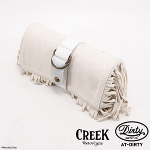 CREEK MOTORCYCLE x AT-DIRTY Leather Fringe Tool Bag Ivory