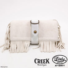 Load image into Gallery viewer, CREEK MOTORCYCLE x AT-DIRTY Leather Fringe Tool Bag Ivory