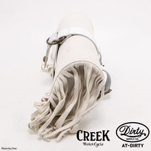 Load image into Gallery viewer, CREEK MOTORCYCLE x AT-DIRTY Leather Fringe Tool Bag Ivory