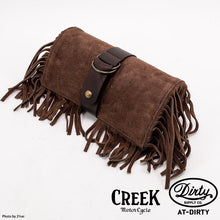 Load image into Gallery viewer, CREEK MOTORCYCLE x AT-DIRTY Leather Fringe Tool Bag Brown