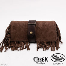 Load image into Gallery viewer, CREEK MOTORCYCLE x AT-DIRTY Leather Fringe Tool Bag Brown