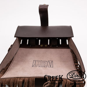 CREEK MOTORCYCLE x AT-DIRTY Leather Fringe Tool Bag Brown