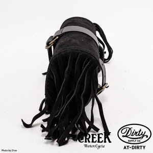 CREEK MOTORCYCLE x AT-DIRTY Leather Fringe Toolbag Black