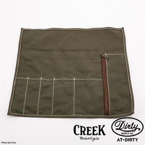 CREEK MOTORCYCLE x AT-DIRTY Leather Plain Tool Bag Brown