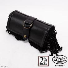 Load image into Gallery viewer, 2%ER Bespoke Leather Toolbag Black/Black Fringe CREEK MOTORCYCLE x AT-DIRTY