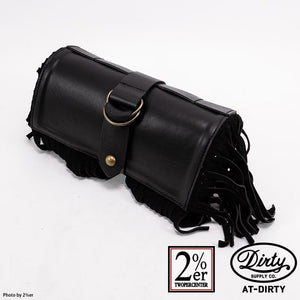 2%ER Bespoke Leather Toolbag Black/Black Fringe CREEK MOTORCYCLE x AT-DIRTY