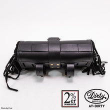 Load image into Gallery viewer, 2%ER Bespoke Leather Toolbag Black/Black Fringe CREEK MOTORCYCLE x AT-DIRTY