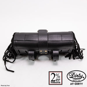 2%ER Bespoke Leather Toolbag Black/Black Fringe CREEK MOTORCYCLE x AT-DIRTY