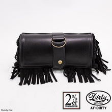 Load image into Gallery viewer, 2%ER Bespoke Leather Toolbag Black/Black Fringe CREEK MOTORCYCLE x AT-DIRTY