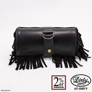 2%ER Bespoke Leather Toolbag Black/Black Fringe CREEK MOTORCYCLE x AT-DIRTY