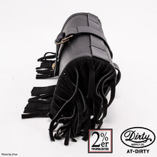 Load image into Gallery viewer, 2%ER Bespoke Leather Toolbag Black/Black Fringe CREEK MOTORCYCLE x AT-DIRTY