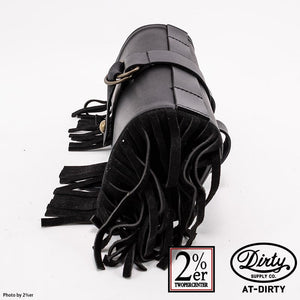 2%ER Bespoke Leather Toolbag Black/Black Fringe CREEK MOTORCYCLE x AT-DIRTY