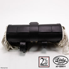 Load image into Gallery viewer, 2%ER Bespoke Leather Tool Bag Black/White Fringe CREEK MOTORCYCLE x AT-DIRTY