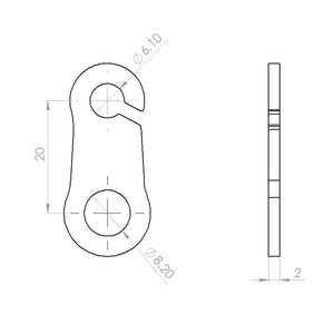 Universal turn signal stay 8A type stainless steel 2p