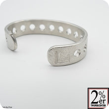 Load image into Gallery viewer, Pewter Bangle Drilled Processed by Makinagi