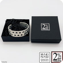 Load image into Gallery viewer, Pewter Bangle Drilled Processed by Makinagi