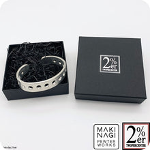 Load image into Gallery viewer, Pewter Bangle Drilled Processed by Makinagi