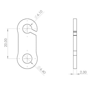 Universal Turn Signal Stay 6A Type Steel Black 2p
