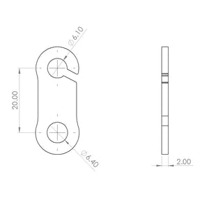 Universal turn signal stay 6A type stainless steel 2p