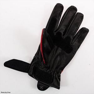 Goat Leather Plain Gloves Red