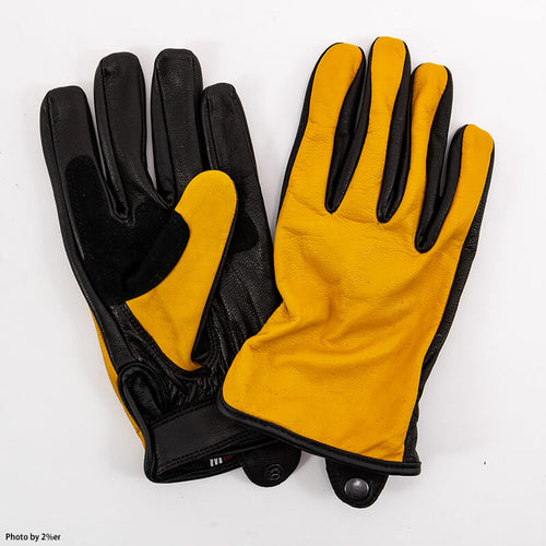 Goat Leather Plain Gloves Yellow