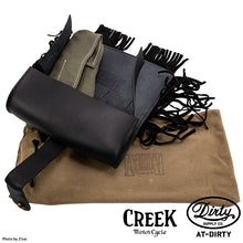 Load image into Gallery viewer, 2%ER Bespoke Leather Toolbag Black/Black Fringe CREEK MOTORCYCLE x AT-DIRTY