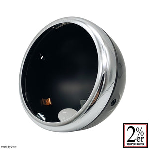5-3/4 inch Lucas type headlight case black
