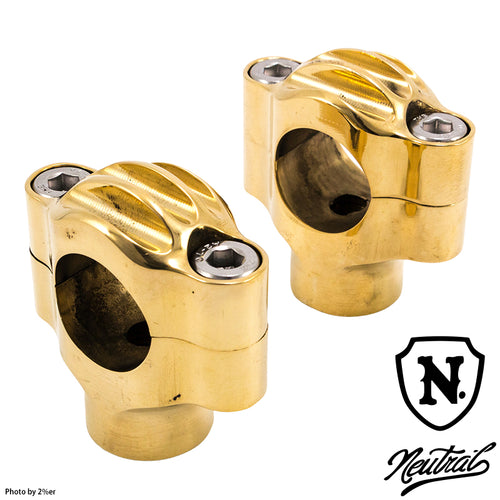 1.5inch Ribbed Shorty Riser/Brass for 1inch Handle
