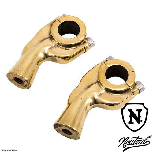 3inch Ribbed Pullback Riser / Brass for 1inch Handle