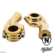 Load image into Gallery viewer, 3inch Ribbed Pullback Riser / Brass for 1inch Handle