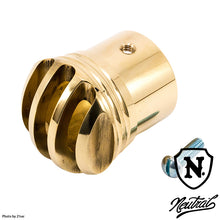 Load image into Gallery viewer, Brass Ribbed Muffler End for 1-3/4&quot; (45mm) Pipe