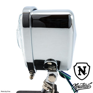 Triangle headlight with chrome HI/LO switching
