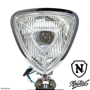 Triangle headlight with chrome HI/LO switching