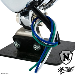 Triangle headlight with chrome HI/LO switching