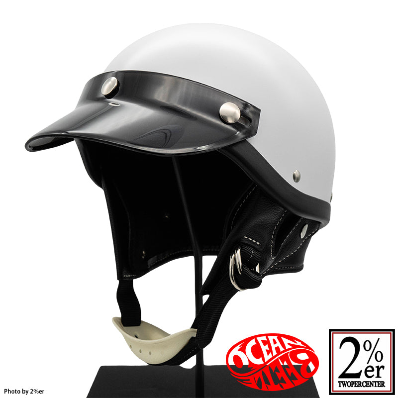 2%er Special Order Matte White OCEANBEETLE Shorty 4 Helmet