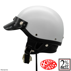 2%er Special Order Matte White OCEANBEETLE Shorty 4 Helmet